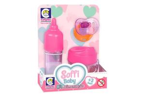 Brinquedo Infantil Cotiplás Soffy Babby Kit Alimentação Rosa